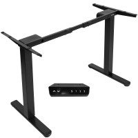 Vivo Electric Dual Motor Standing Desk Frame For 41 To 82 Inch Table Tops, Frame Only, Ergonomic Standing Height Adjustable Base With Push Button Memory Controller, Black, Desk-V122Eb