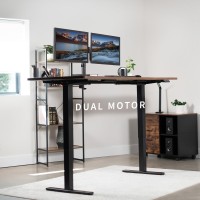 Vivo Electric Dual Motor Standing Desk Frame For 41 To 82 Inch Table Tops, Frame Only, Ergonomic Standing Height Adjustable Base With Push Button Memory Controller, Black, Desk-V122Eb