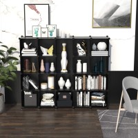 Homidec 20Cube Black Cube Storage Organizer Modular Storage Shelf With Hammer Cube Storage Bin Cabinet Closet Bookshelf For L