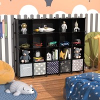 Homidec 20Cube Black Cube Storage Organizer Modular Storage Shelf With Hammer Cube Storage Bin Cabinet Closet Bookshelf For L