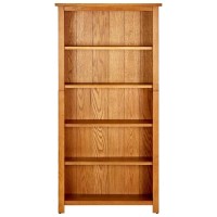 Vidaxl Bookshelf 5-Tier, Wooden Bookcase, Book Shelf Display Cabinet For Home Office Living Room Bedroom, Farmhouse Style, Solid Wood Oak