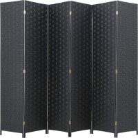 Fdw Room Divider Wood Screen 6 Panel Folding Portable Partition Screen Wood Mesh Woven Design Room Screen Divider Screen Wood Fo