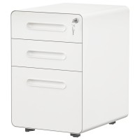 Yitahome 3-Drawer Rolling File Cabinet, Metal Mobile File Cabinet With Lock, Filing Cabinet Under Desk Fits Legal/Letter/A4 Size For Home/Office, Fully Assembled-White