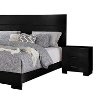 Benjara Contemporary 4 Piece Glossy Wooden Queen Bedroom Set, Black