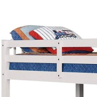 Benjara Bunk Arch Design Wooden Twin Bed With Slatted Headboard, White