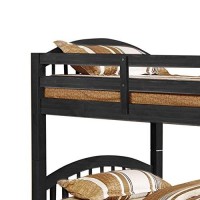 Benjara Arch Design Wooden Twin Bunk Bed With Trundle, Gray