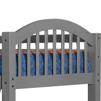 Benjara Bunk Arch Design Wooden Twin Bed With Slatted Headboard, Gray