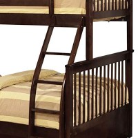 Benjara Mission Style Wooden Twin Over Full Bunk Bed With 2 Drawers, Brown