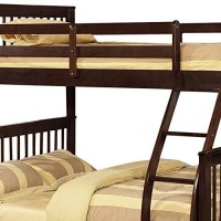 Benjara Mission Style Wooden Twin Over Full Bunk Bed With 2 Drawers, Brown