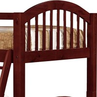 Benjara Arch Design Wooden Twin Bunk Bed With Trundle, Brown