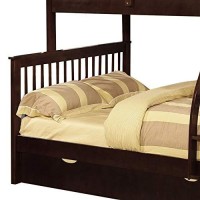 Benjara Mission Style Twin Over Full Bunk Bed With Attached Trundle, Brown