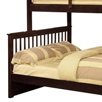 Benjara Wooden Twin Over Full Bunk Bed With Slatted Headboard, Brown