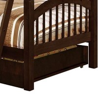 Benjara Arch Design Wooden Twin Bunk Bed With Trundle, Brown