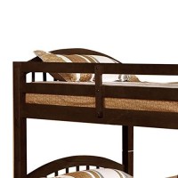 Benjara Arch Design Wooden Twin Bunk Bed With Trundle, Brown