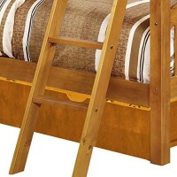 Benjara Arch Design Wooden Twin Bunk Bed With Trundle, Brown