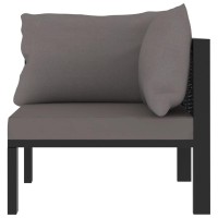 Vidaxl Sectional Corner Sofa With Left Armrest For Indoor/Outdoor - Durable And Weather-Resistant Poly Rattan In Anthracite