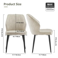 Tukailai Modern Dining Chairs Set Of 2, Faux Leather Kitchen Chairs Lounge Leisure Living Room Corner Chairs Leatherette Guest Reception Chairs With Backrest And Padded Seat (Cream)