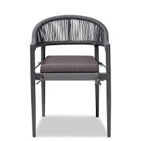 Baxton Studio Modern Grey Finished Rope And Metal Outdoor Dining Chair