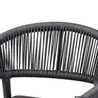 Baxton Studio Modern Grey Finished Rope And Metal Outdoor Dining Chair