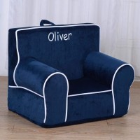 Dibsies Personalized Creative Wonders Toddler Chair Ages 15 To 4 Years Old Blue With White Piping