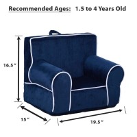 Dibsies Personalized Creative Wonders Toddler Chair Ages 15 To 4 Years Old Blue With White Piping