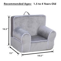 Dibsies Personalized Creative Wonders Toddler Chair Ages 15 To 4 Years Old Gray With White Piping