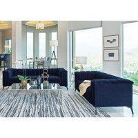 Chalet 2piece Tuxedo Arm Living Room Set Blue