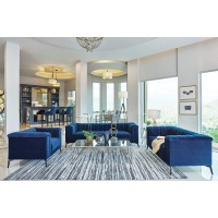 Chalet 2piece Tuxedo Arm Living Room Set Blue