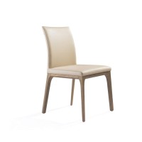 Homeroots 20 X 24 X 35 Taupe Faux Leathermetal Dining Chair