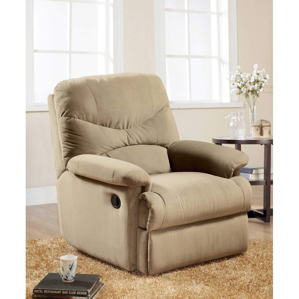 Homeroots 35 X 35 X 40 Beige Microfiber Recliner (Motion)