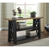 Martin Svensson Home Bolton 55 Solid Wood Sofa Table Black Stain and Natural