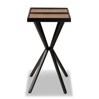 Baxton Studio Carlo Modern And Contemporary Walnut Finished Wood And Gold Finished Metal Console Table