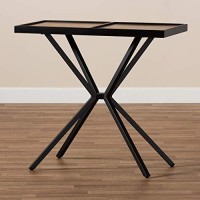 Baxton Studio Carlo Modern And Contemporary Walnut Finished Wood And Gold Finished Metal Console Table