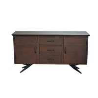 Homeroots Furniture 18 X 60 X 32 Brownblack Wood Metal Buffet