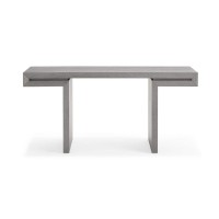 Homeroots Lacquer 63 X 15 X 35 Grey Oak Veneer Console