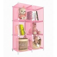 Homidec 6Cube Storage Shelf Storage Bookcase Bookshelf With Metal Hammer Storage Cubes Organizer Cabinet For Kids Closet Be