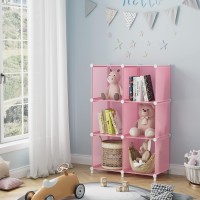 Homidec 6Cube Storage Shelf Storage Bookcase Bookshelf With Metal Hammer Storage Cubes Organizer Cabinet For Kids Closet Be