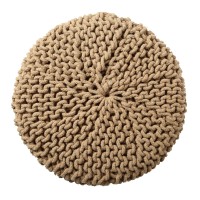 Redearth Cylindrical Hand Knitted Pouf Foot Stool Ottoman Cord Boho Pouffe Cotton Round Poof For Home Decor Living Room