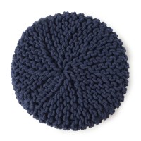 Redearth Cylindrical Hand Knitted Pouf Foot Stool Ottoman Cord Boho Pouffe Cotton Round For Home Decor Living Room Nu