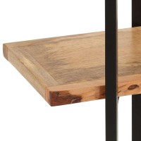 Vidaxl Industrial-Style 3-Tier Bookshelf - Solid Mango Wood, Powder-Coated Iron Frame - 63