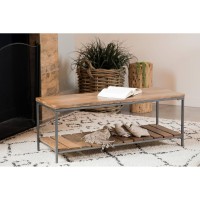 Gerbera Accent Bench with Slat Shelf Natural and Gunmetal