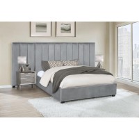 Arles Vertical Channeled Tufted Wall Panel Grey