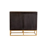 Zara 2door Accent Cabinet Black Walnut and Gold