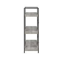 Cole 3Shelf Bookcase Grey Driftwood and Gunmetal