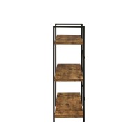 Cole 3Shelf Bookcase Antique Nutmeg and Black