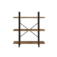 Cole 3Shelf Bookcase Antique Nutmeg and Black