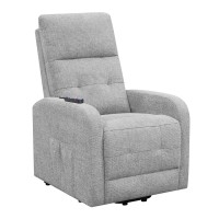 Howie Tufted Upholstered Power Lift Recliner Grey