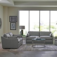 Grayson 2piece Sloped Arm Upholstered Living Room Set Grey