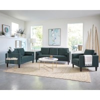 Gulfdale 2Piece Cushion Back Upholstered Living Room Set Dark Teal