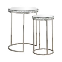 Addison 2piece Round Nesting Table Silver